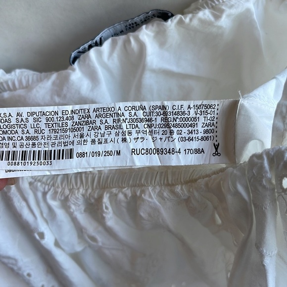 ZARA Crop Top With Cutwork Embroidery Size M - Picture 5 of 5